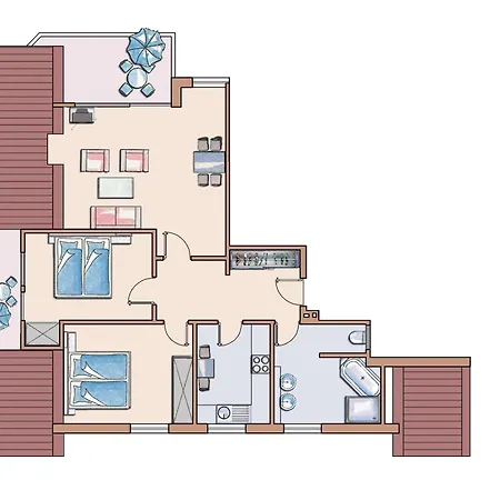 Goldener Hahn Mit Infrarot Sauna, Panorama Aussicht & Pool, Fruehstuecksservice Im Apartment